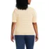 Women's Plus Size Supima Cotton Elbow Sleeve Boatneck Button Shoulder Tee, Back
