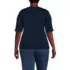 Women's Plus Size Supima Cotton Elbow Sleeve Boatneck Button Shoulder Tee, Back