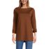 Women's Supima Cotton Adjustable 3/4 Sleeve Boatneck Tunic, Front