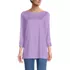 Women's Supima Cotton Adjustable 3/4 Sleeve Boatneck Tunic, Front