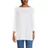 Women's Petite Size Supima Cotton Adjustable 3/4 Sleeve Boatneck Tunic, Front