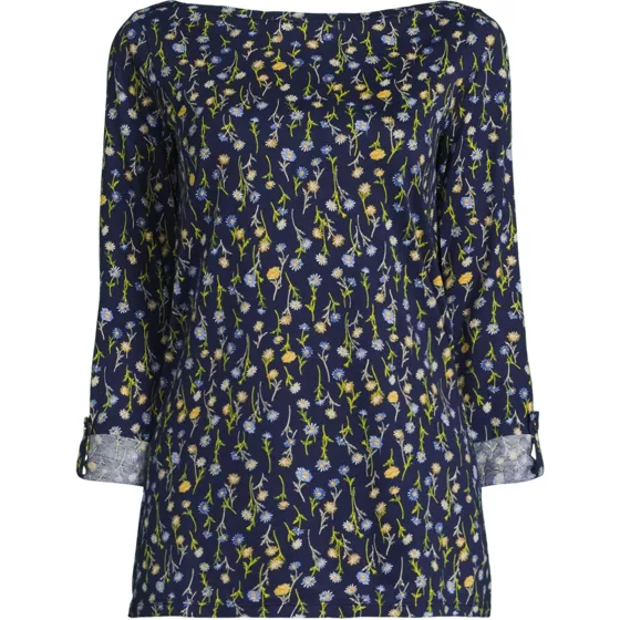 Women's Supima Cotton Adjustable 3/4 Sleeve Boatneck Tunic - primary