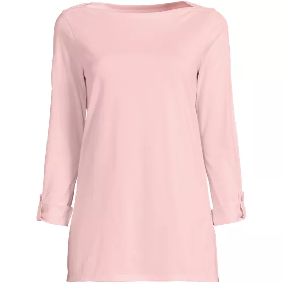 Women's Supima Cotton Adjustable 3/4 Sleeve Boatneck Tunic - primary