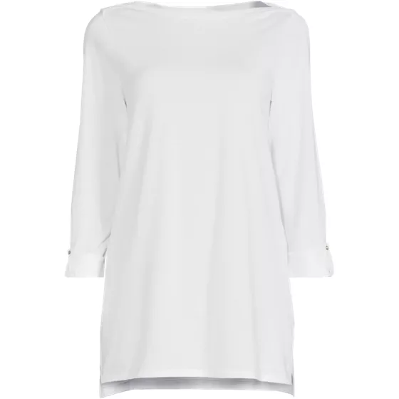 Women's Supima Cotton Adjustable 3/4 Sleeve Boatneck Tunic - primary