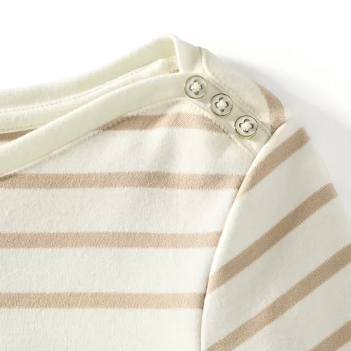 Women's Supima Cotton Elbow Sleeve Boatneck Button Shoulder Tee, alternative image