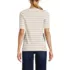 Women's Supima Cotton Elbow Sleeve Boatneck Button Shoulder Tee, Back