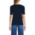 Women's Supima Cotton Elbow Sleeve Boatneck Button Shoulder Tee, Back