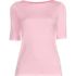 Women's Supima Cotton Elbow Sleeve Boatneck Button Shoulder Tee, Front
