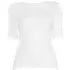 Women's Supima Cotton Elbow Sleeve Boatneck Button Shoulder Tee, Front
