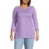 Women's Plus Size Supima Cotton Adjustable 3/4 Sleeve Boatneck Tunic, Front