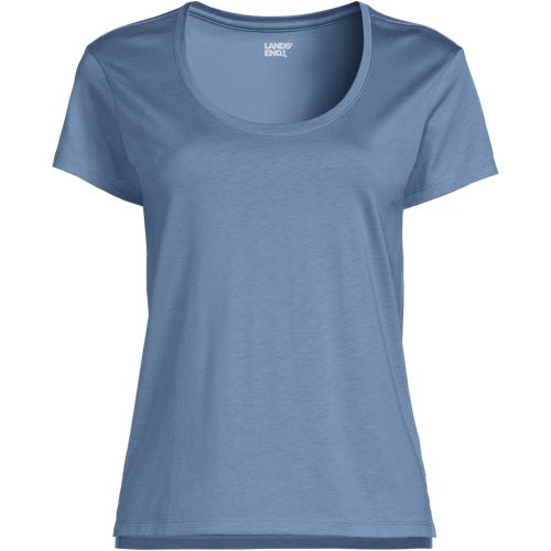 Women's Supima Cotton Tall Short Sleeve Scoop Neck Tee | Lands' End
