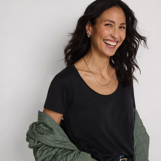 Women's Supima Cotton Short Sleeve Scoop Neck Tee - primary