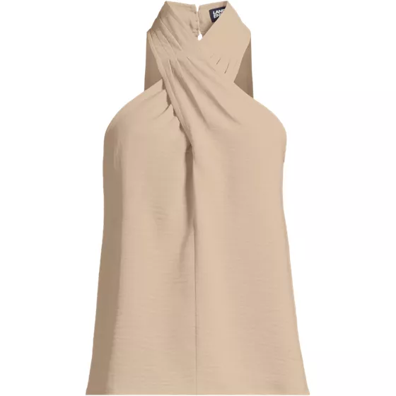 Women's Creaseless Twist Front Halter Top - primary
