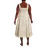 Women's Plus Size Pleated Square Neck Cotton Poplin Midi Dress, Back