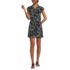 Women's Cap Sleeve Creaseless Button-Down Romper, Front