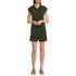 Women's Cap Sleeve Creaseless Button-Down Romper, Front