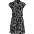 Women's Cap Sleeve Creaseless Button-Down Romper, Front