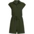 Women's Cap Sleeve Creaseless Button-Down Romper, Front