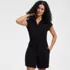 Women's Cap Sleeve Creaseless Button-Down Romper, alternative image