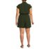 Women's Plus Size Cap Sleeve Creaseless Button-Down Romper, Back