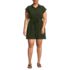 Women's Plus Size Cap Sleeve Creaseless Button-Down Romper, Front