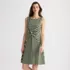 Women's Cotton Modal Boatneck Twist Dress, Front