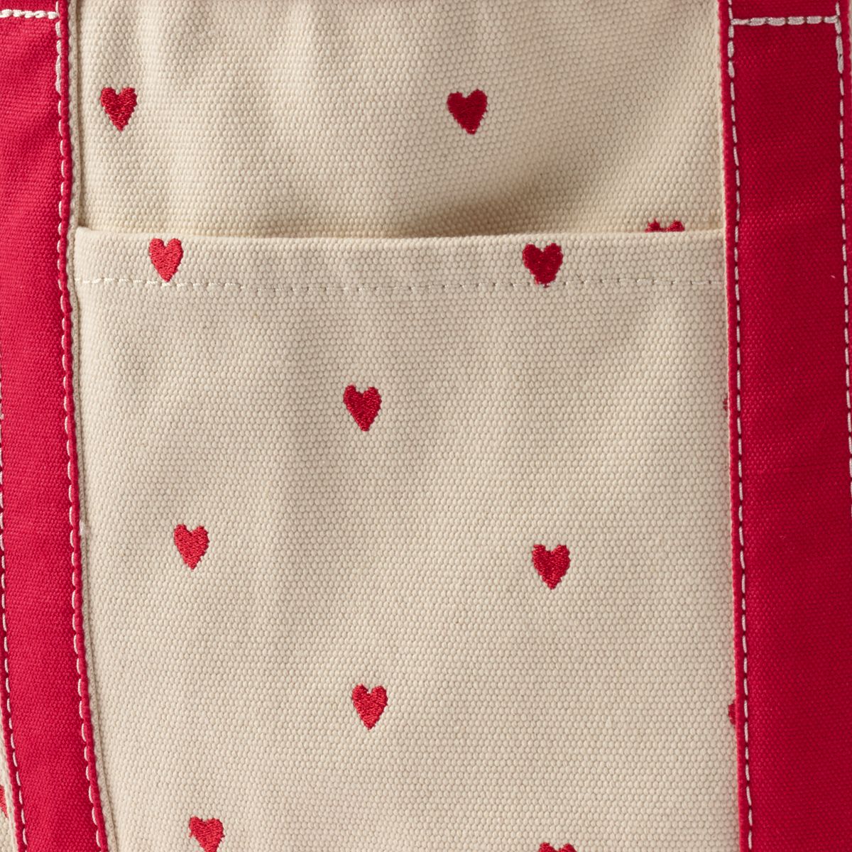 Medium Embroidered 5 Pocket Open Top Canvas Tote Bag