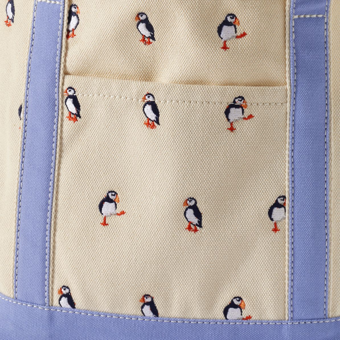 Medium Embroidered 5 Pocket Open Top Canvas Tote Bag