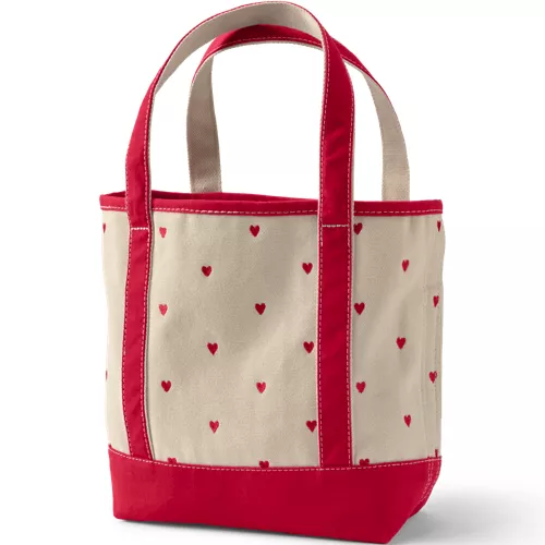 Medium Embroidered 5 Pocket Open Top Canvas Tote Bag, Back