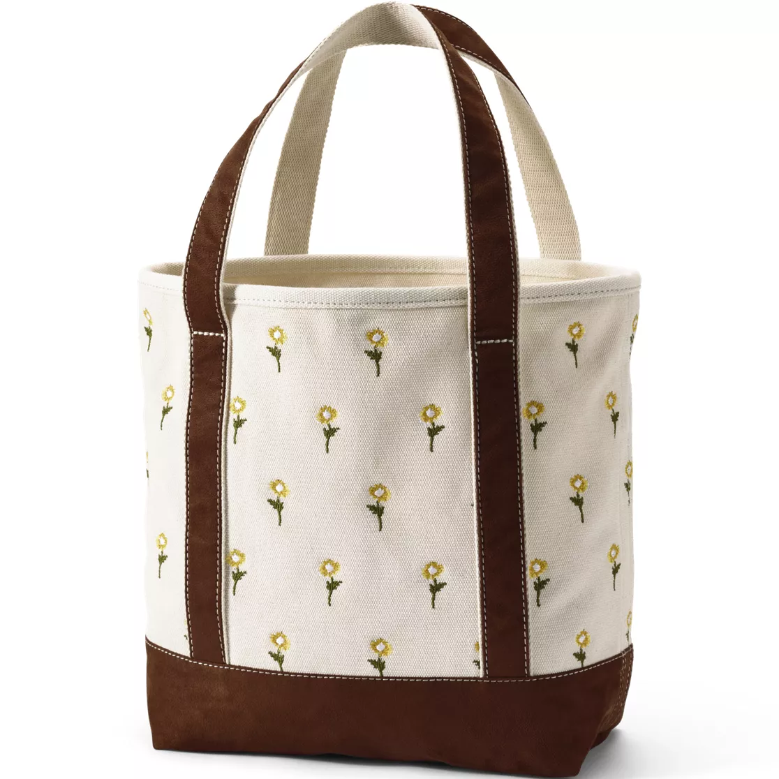 Medium Embroidered 5 Pocket Open Top Canvas Tote Bag