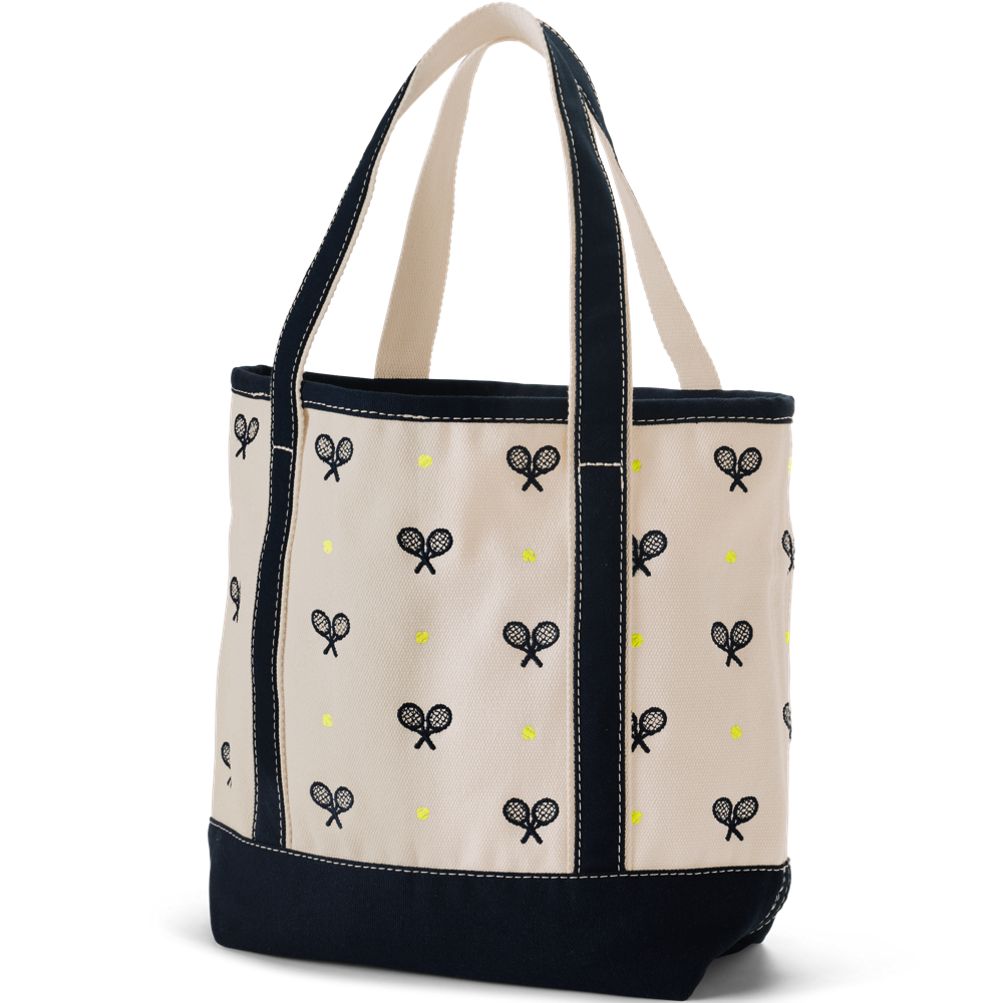 Medium Embroidered 5 Pocket Open Top Canvas Tote Bag | Lands' End