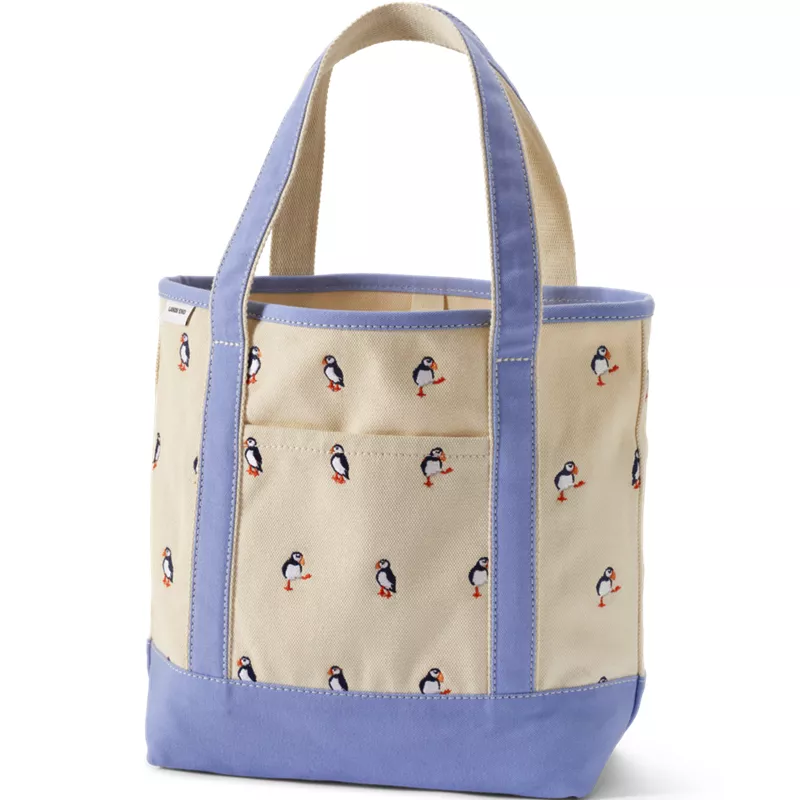Medium Embroidered 5 Pocket Open Top Canvas Tote Bag, Front