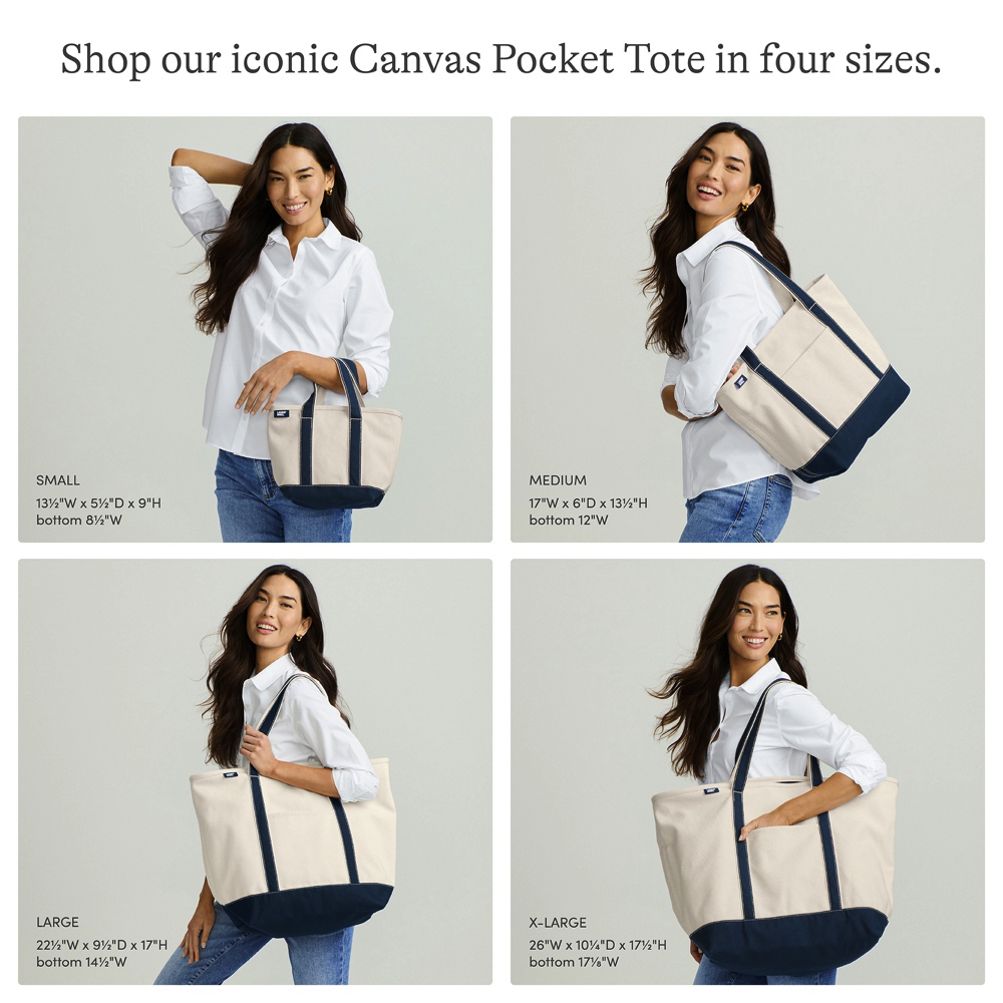 Medium Embroidered 5 Pocket Open Top Canvas Tote Bag | Lands' End
