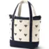 Medium Embroidered 5 Pocket Zip Top Canvas Tote Bag, Back