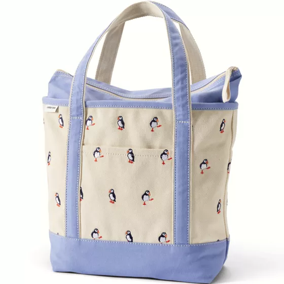 Medium Embroidered 5 Pocket Zip Top Canvas Tote Bag - primary