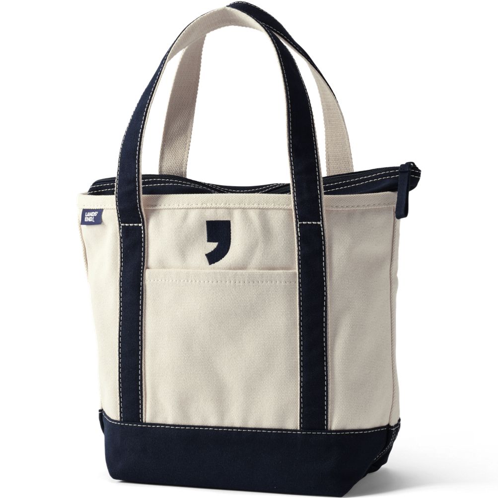 Medium Embroidered 5 Pocket Zip Top Canvas Tote Bag | Lands' End