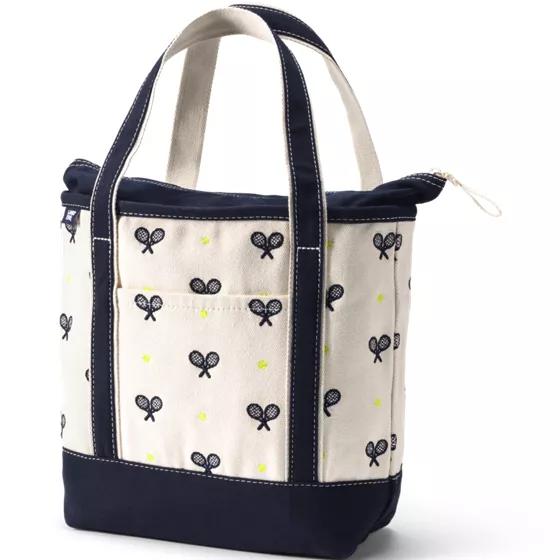 Medium Embroidered 5 Pocket Zip Top Canvas Tote Bag - primary