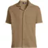 Men's Short Sleeve Textured Cable Camp Collar Button Through Shirt, Front