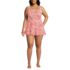 Women's Plus Size Smocked Swim Dress Swimsuit, Front