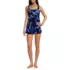 Women's Smocked Swim Dress Swimsuit, Front