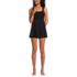 Women's Petite Smocked Swim Dress Swimsuit, Front