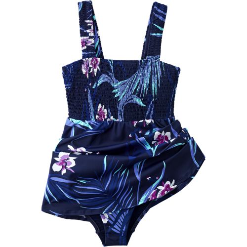 Women's Smocked Swim Dress Swimsuit, alternative image