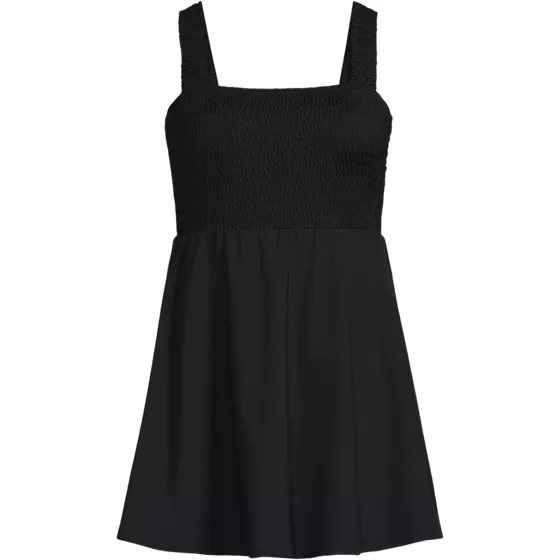 Women's Smocked Swim Dress Swimsuit - primary