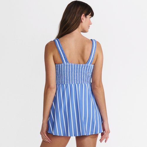 Women's Smocked Swim Dress Swimsuit, Back