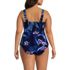 Women's Plus Size Smocked Tankini Top and High Waisted Bottoms Swimsuit Set, Back