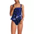 Women's Smocked Tankini Top and High Waisted Bottoms Swimsuit Set, Front