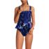 Women's Smocked Tankini Top and High Waisted Bottoms Swimsuit Set, Front