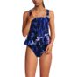 Women's Smocked Tankini Top and High Waisted Bottoms Swimsuit Set