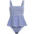 Women's Smocked Tankini Top and High Waisted Bottoms Swimsuit Set, Front