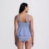 Women's Smocked Tankini Top and High Waisted Bottoms Swimsuit Set, Back